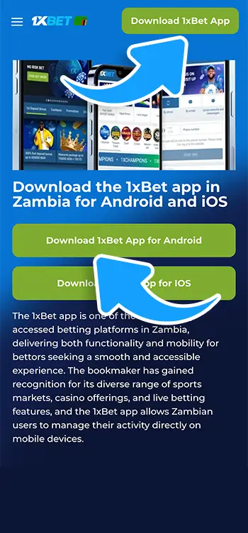 Step 2 - Download 1xBet APK from our website