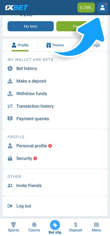 Step 2 - Go to the betting account section