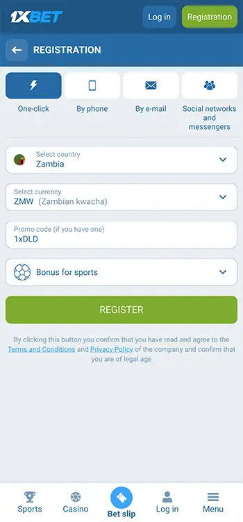 Step 2 - Select your preferred registration method