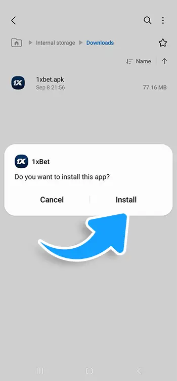 Step 3 - Tap the downloaded APK file to begin installation