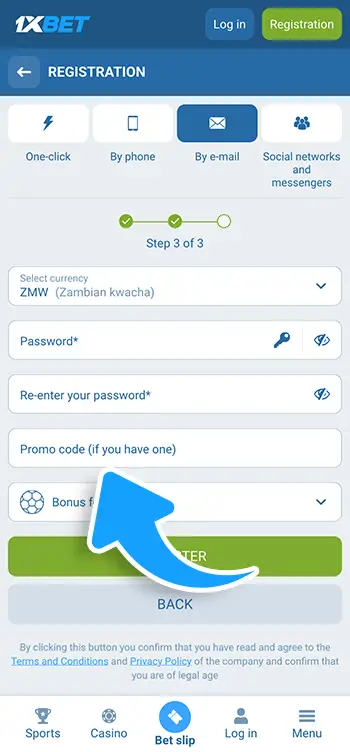 Step 4 - Enter the promo code in the Promo Code field