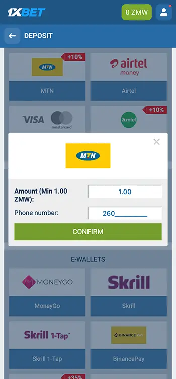 Step 5 - Input the amount you wish to transfer