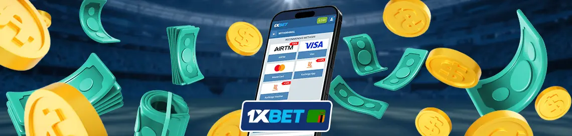 1xBet withdrawal methods available in Zambia